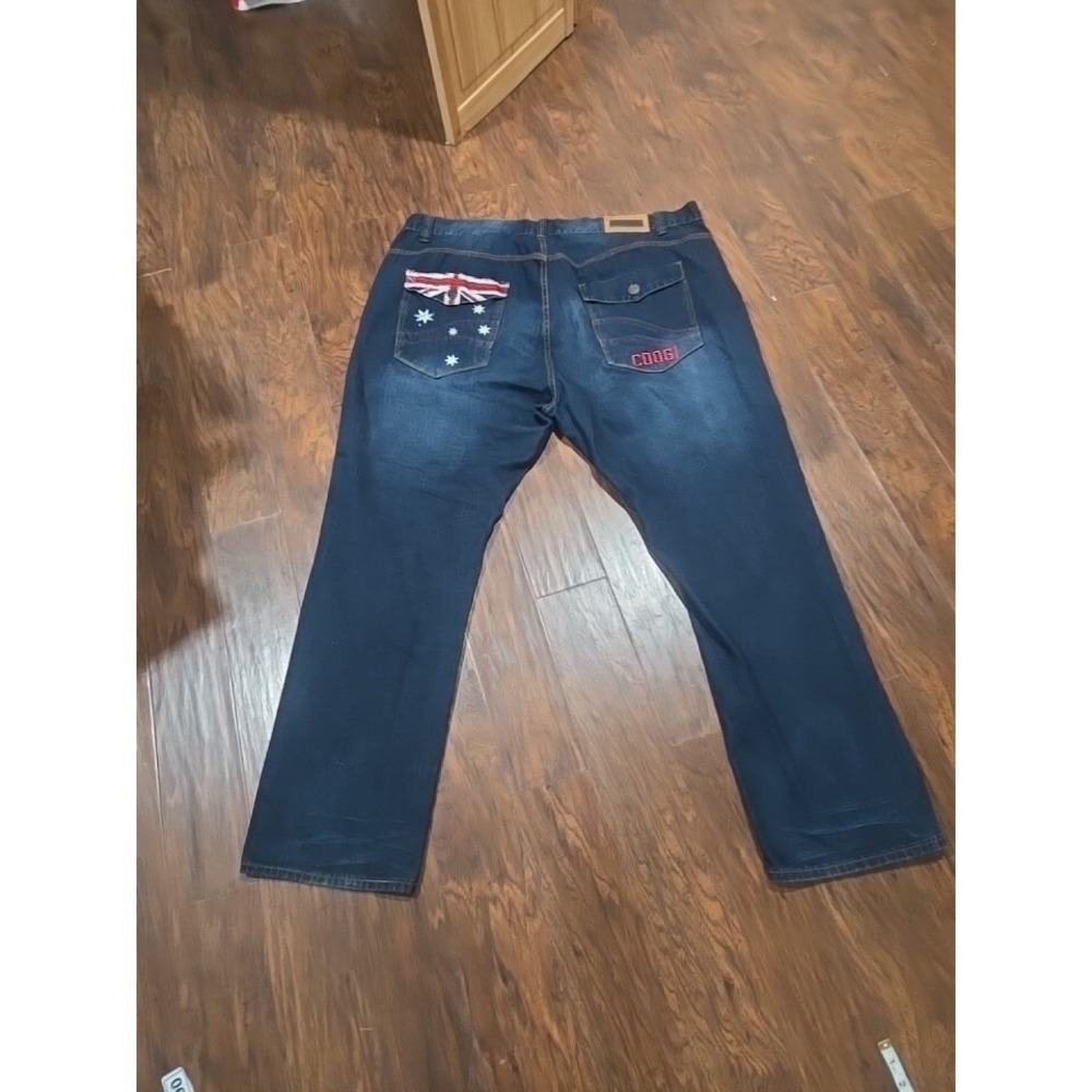 Coogi Mens Blue Jeans Straight Leg Relaxed Fit Size 50x34